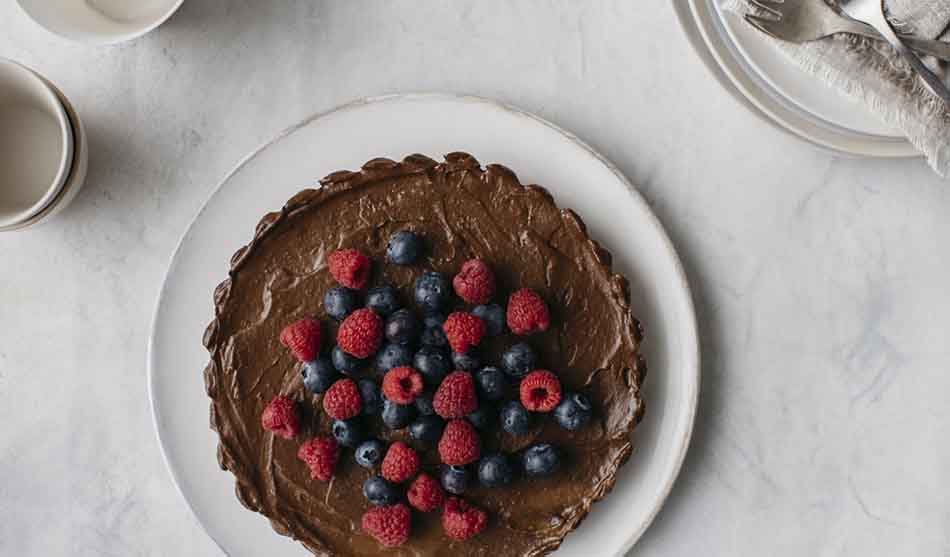 Golden Door Avocado and Cacao Tart