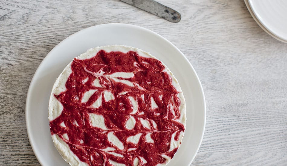 Macadamia, Raspberry and Lime Cheesecake