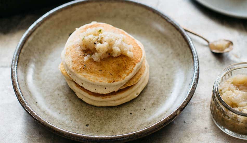 Coconut Pancakes with Pureed Pear