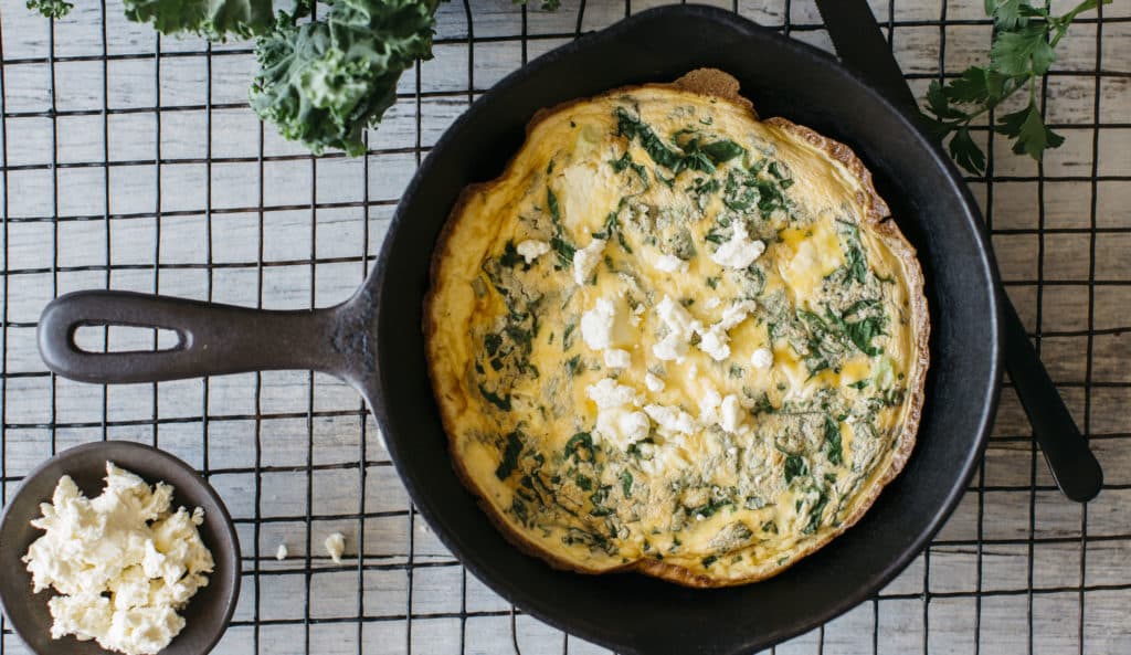 Herb and Kale Omelette with Goats Milk Feta