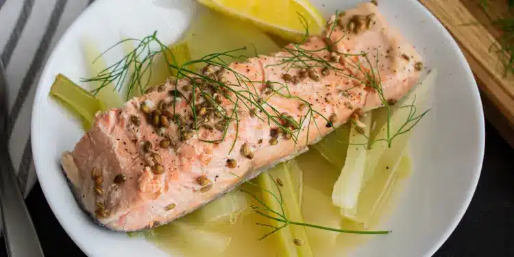 Poached Salmon With Fennel, and Orange & Chili & Citrus Salsa