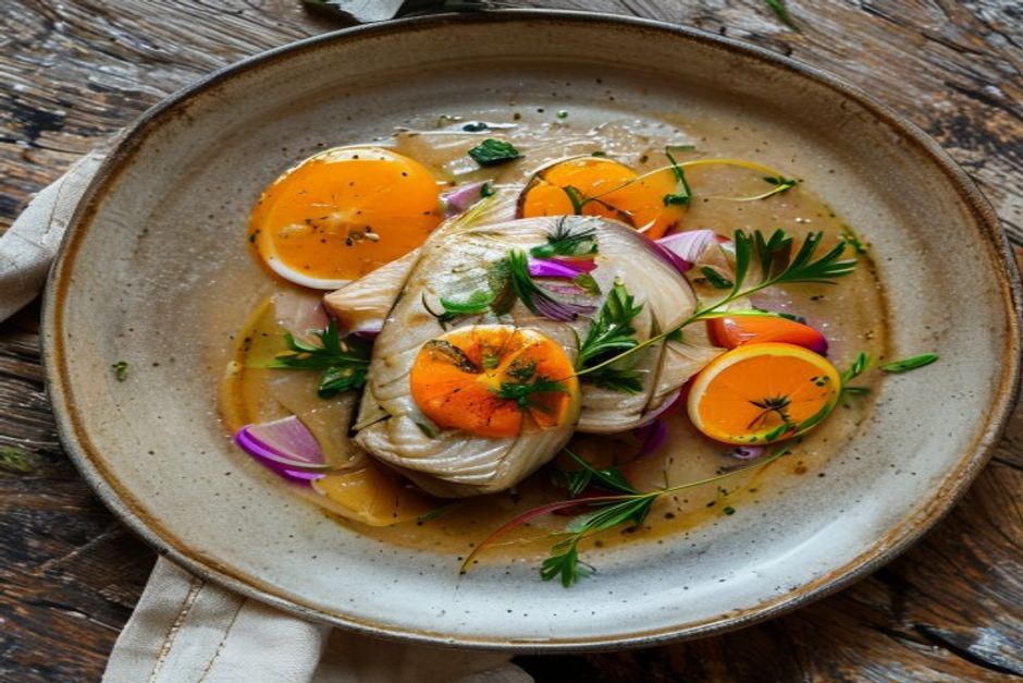 Barramundi with fennel and orange, done properly