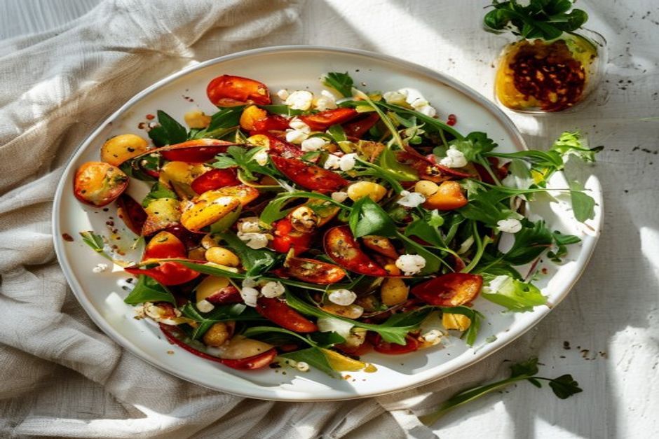 Chickpea and roast capsicum salad