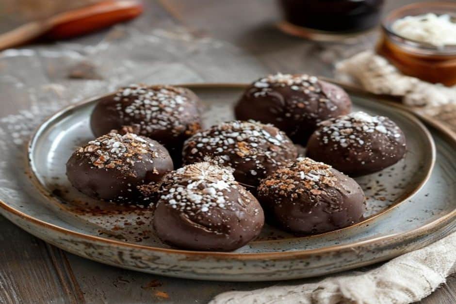 Dark chocolate and tahini bliss balls
