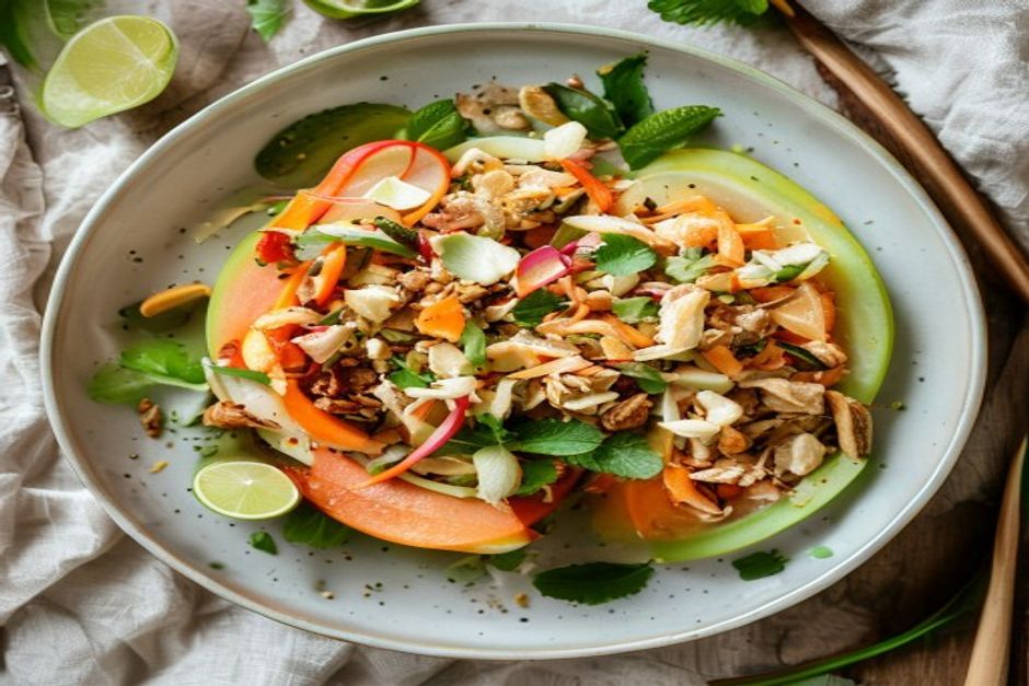 Green papaya and chicken salad