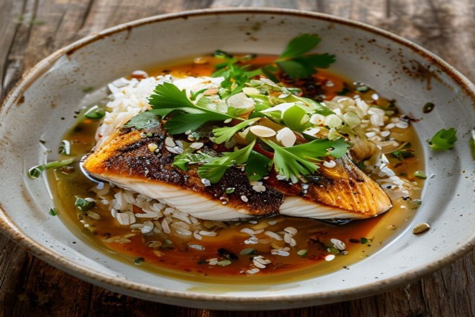 Ocean trout with ginger and coriander