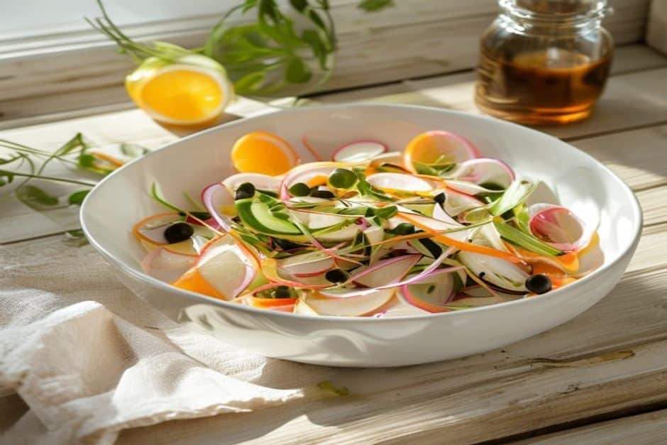 Shaved fennel and orange salad with toasted almonds