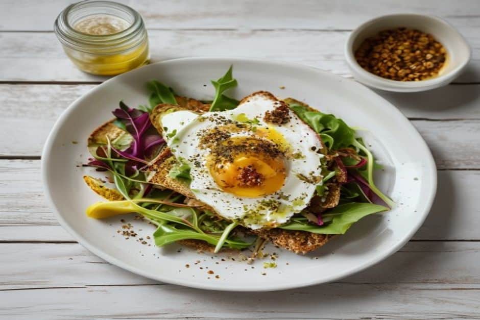 Smashed avo with dukkah and poached egg
