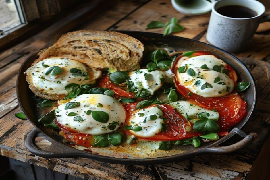 Spinach and ricotta baked eggs for busy mornings