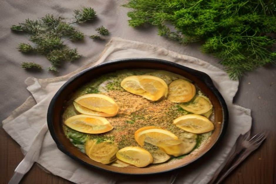Garlic and herb baked flathead, the simple way