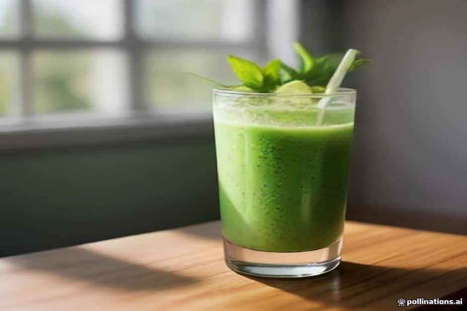 Green breakfast smoothie with avocado and mint, made for real mornings