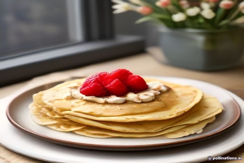 Buckwheat crepes with berries and yoghurt