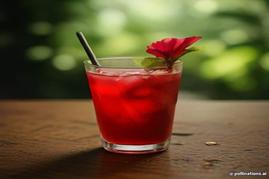 Iced hibiscus and mint for the really hot afternoons